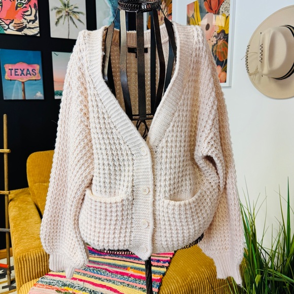 Lulus Sweaters - Lulus | Oversized Waffle Knit Sweater | M